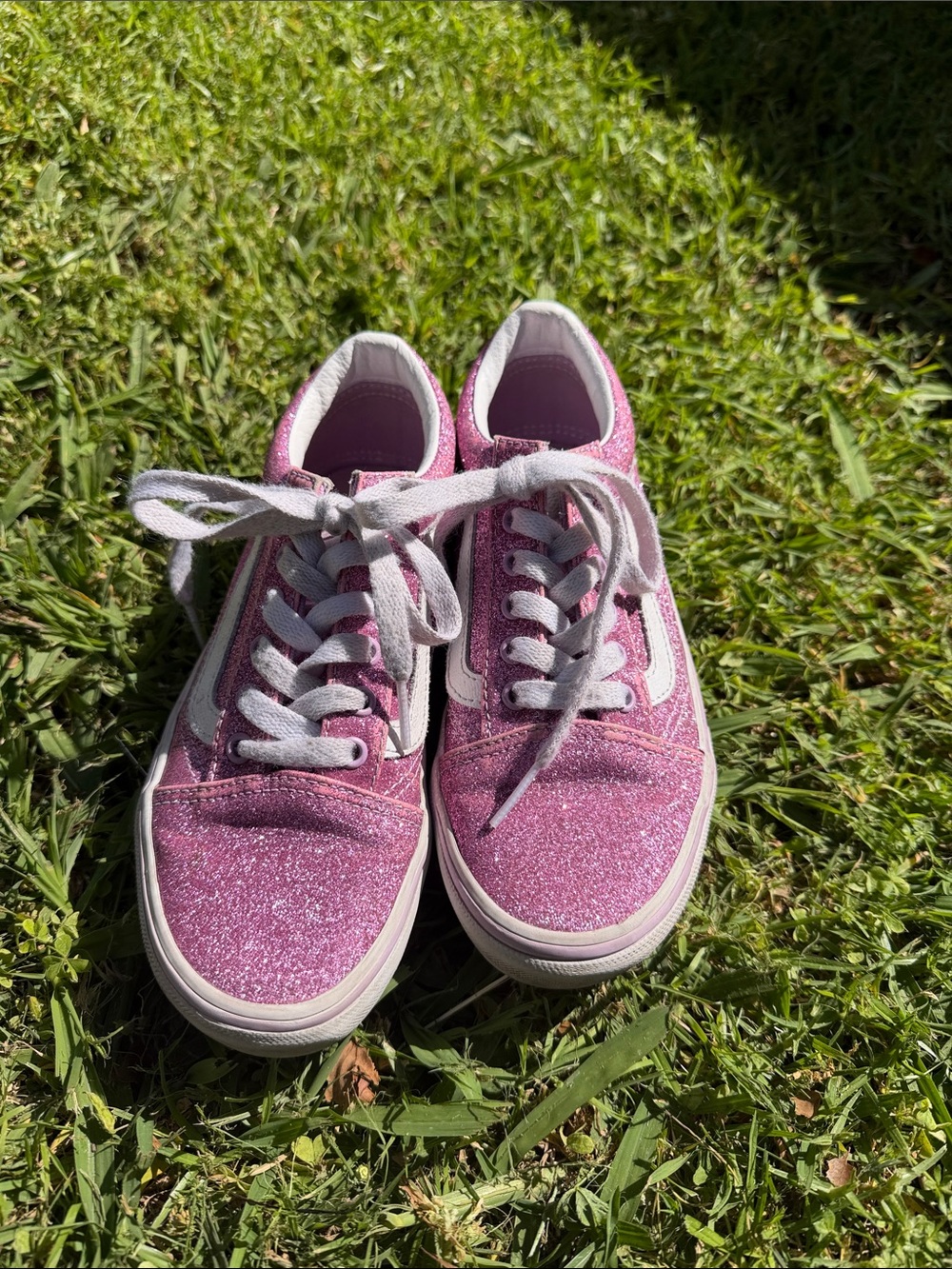 Vans Pink Sparkle Lace Up Girl’s Shoe
